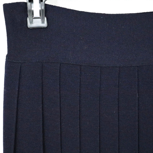 Laurel Escada Sweater Skirt Womens 8 US 40 EU Navy Blue Wool Knit Pleated Vtg - Picture 5 of 9